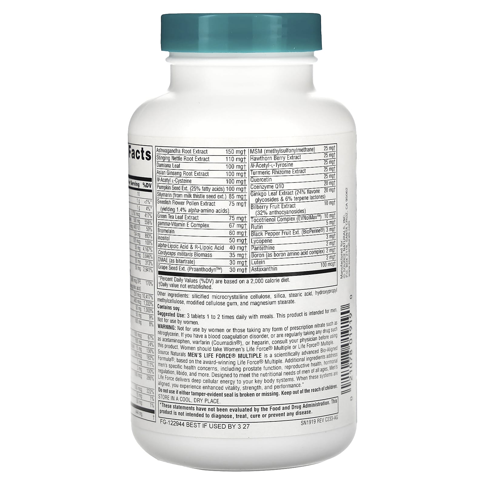 Мультивитаминный комплекс Life Force Source Naturals Men's, 90 таблеток — фото 2