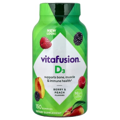 Витамин D3 VitaFusion, вкус Berry & Peach, 25 мкг, 150 жевательных пастилок