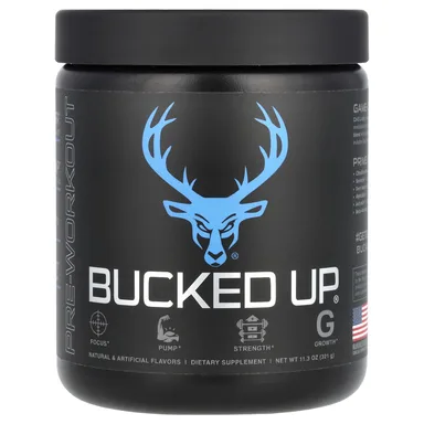 Фото товара: Предтренировочный комплекс Bucked Up Blue Raz, 321 г