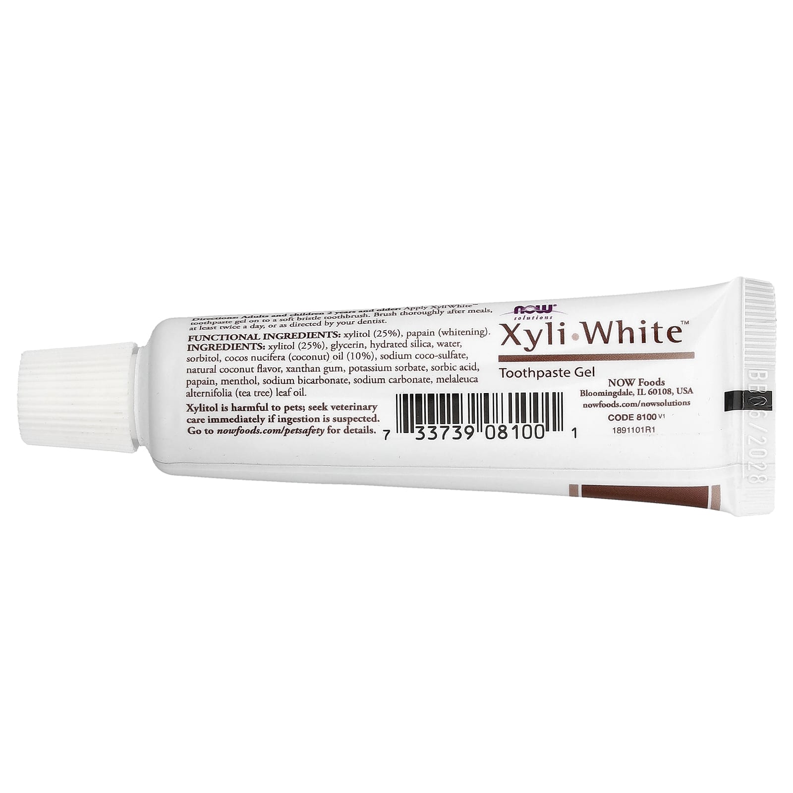 Кокосовое масло NOW Foods Solutions XyliWhite™ Toothpaste Gel Mint, вкус Coconut Oil, Mint, 28 г, гель — фото 6
