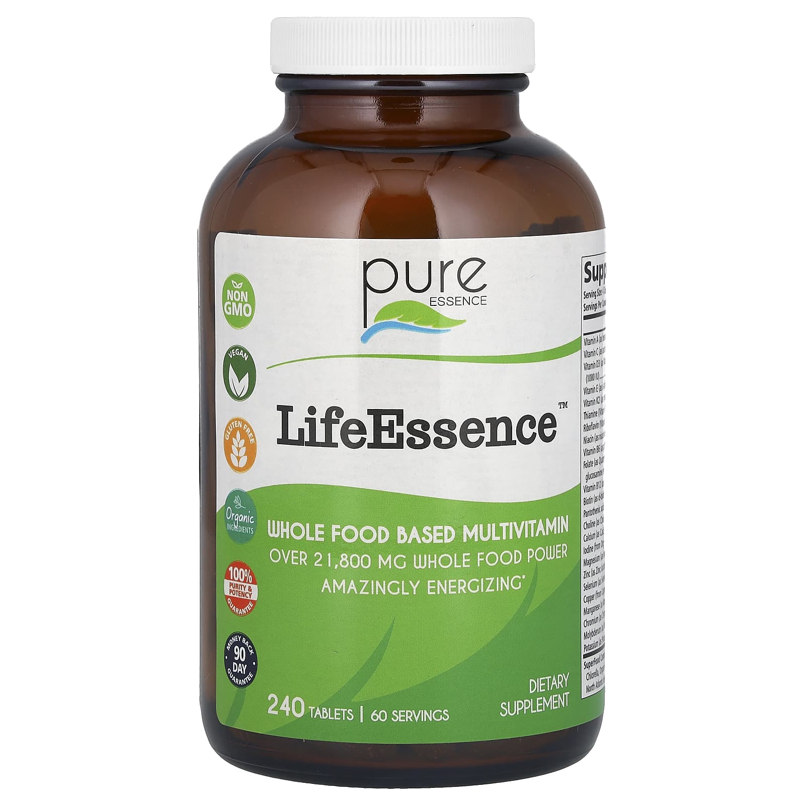 Мультивитамины Pure Essence LifeEssence Whole Food Based, 240 таблеток