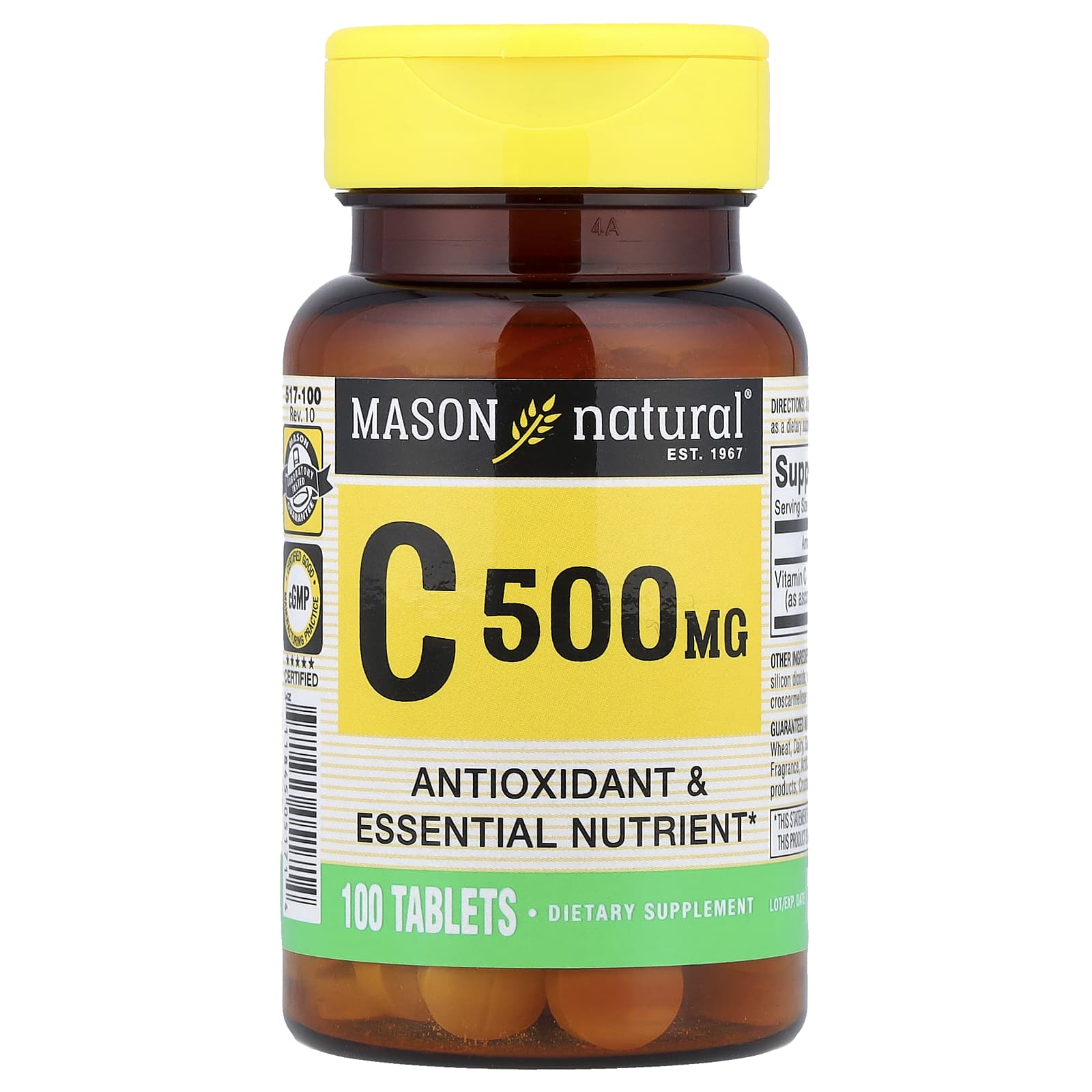 Витамин C Mason Natural, 500 мг, 100 таблеток