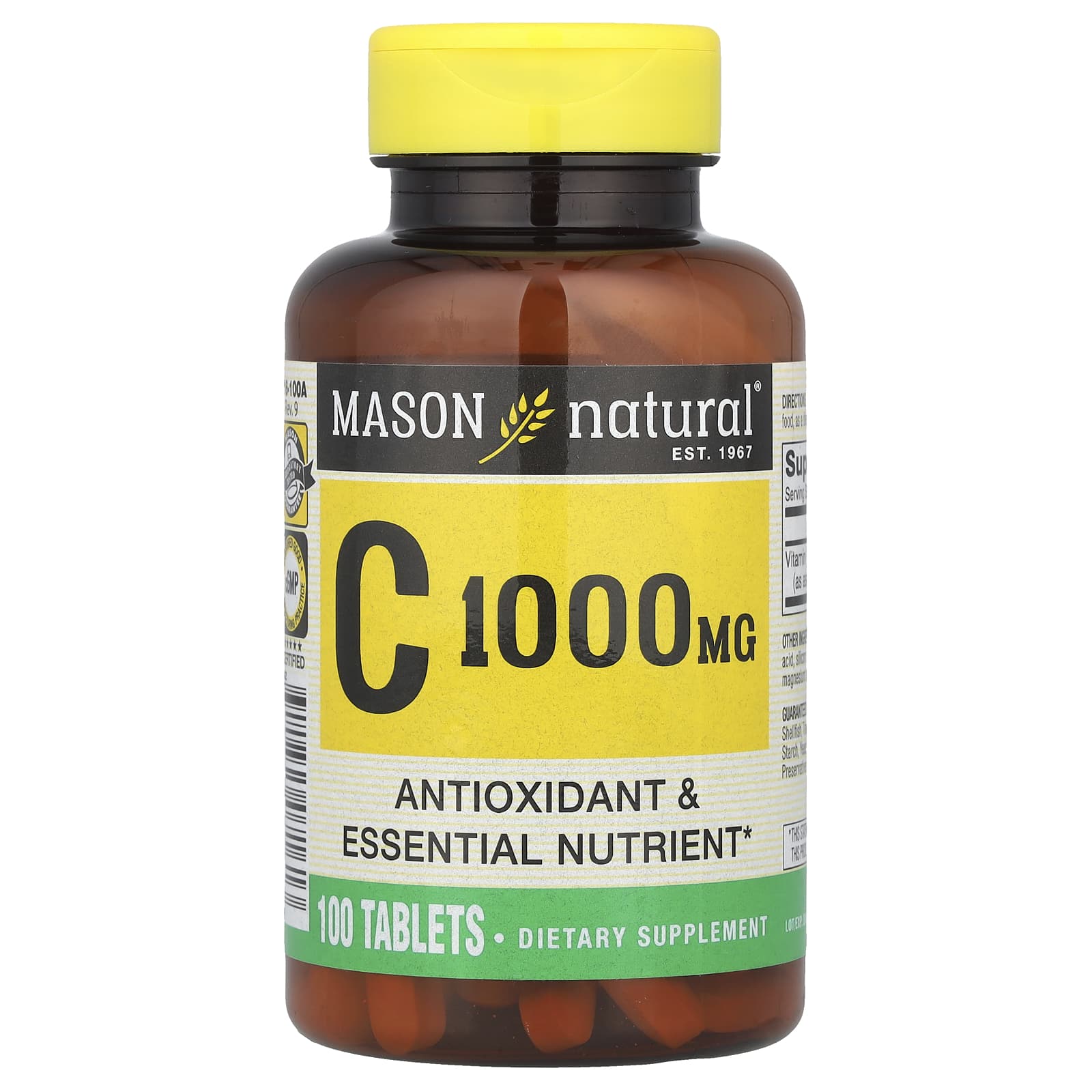 Витамин C Mason Natural, 1000 мг, 100 таблеток