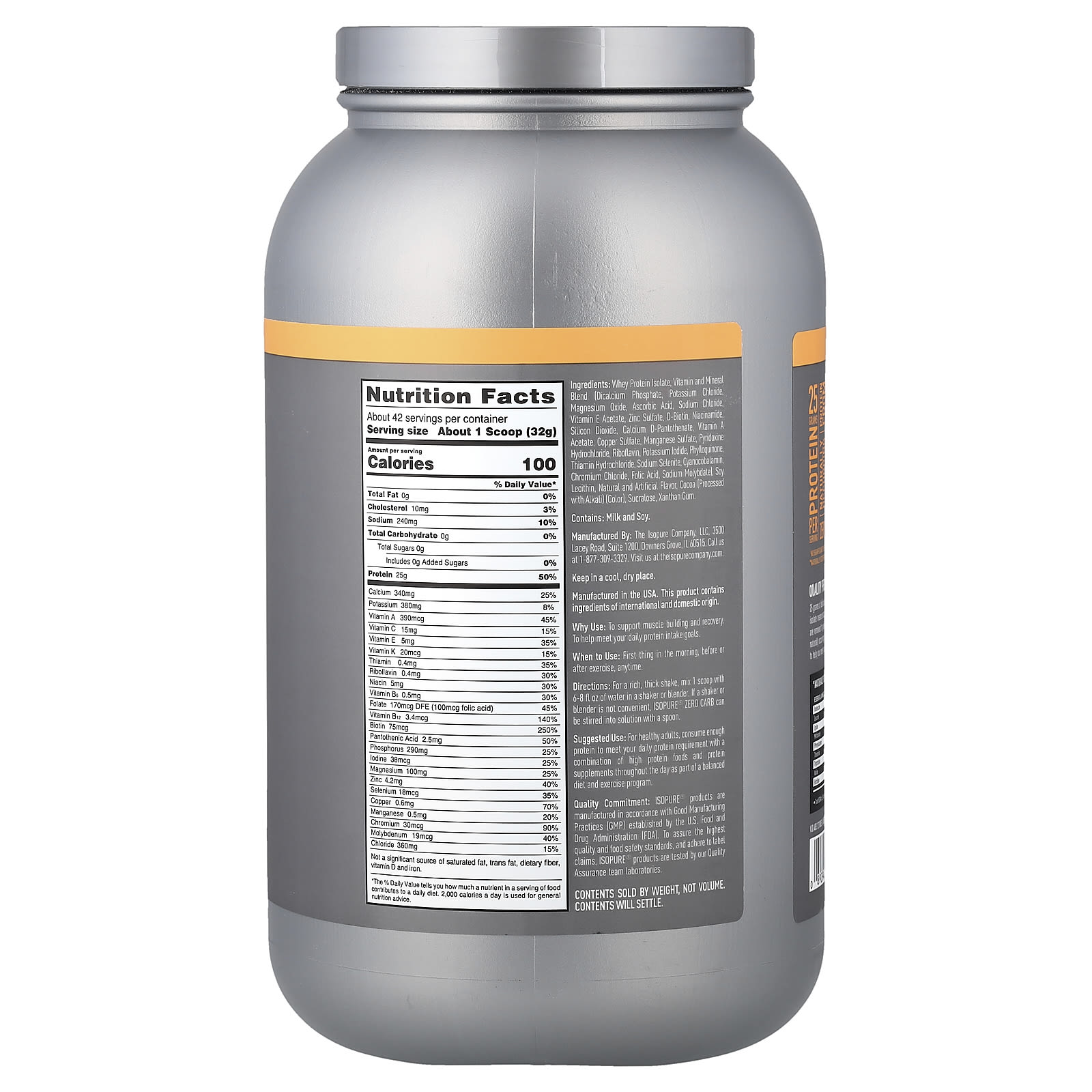 Протеиновый порошок Isopure Zero Carb, вкус Vanilla Salted Caramel, 1.36 кг — фото 2