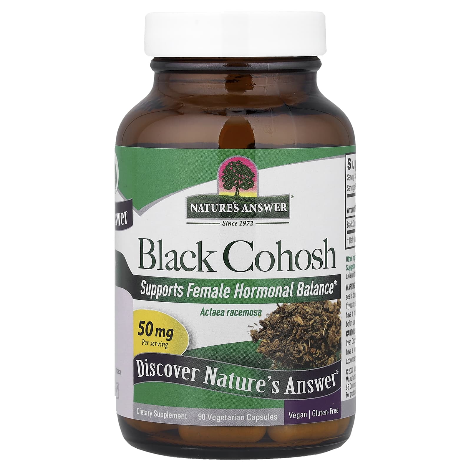 Корень клопогона Nature's Answer Full Spectrum Herb, 50 мг, 90 растительных капсул