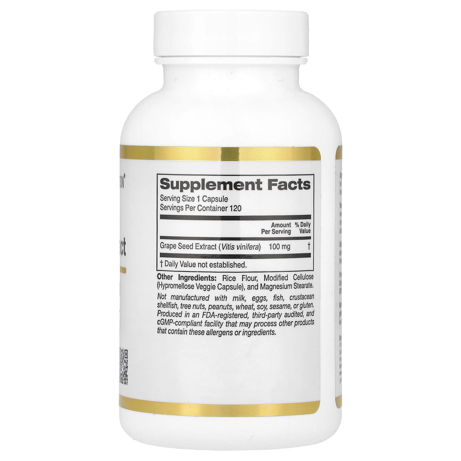 Экстракт виноградных косточек California Gold Nutrition Vitaflavan®, вкус French Grape Seed Extract, 100 мг, 120 растительных капсул — фото 2