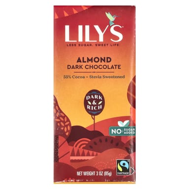 Темный шоколад Lily's Sweets Almond 55% Cocoa, вкус Dark Chocolate Bar, 85 г, батончик