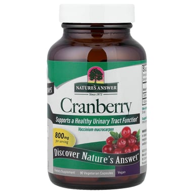 Клюква Nature's Answer, вкус Cranberry, 400 мг, 90 растительных капсул