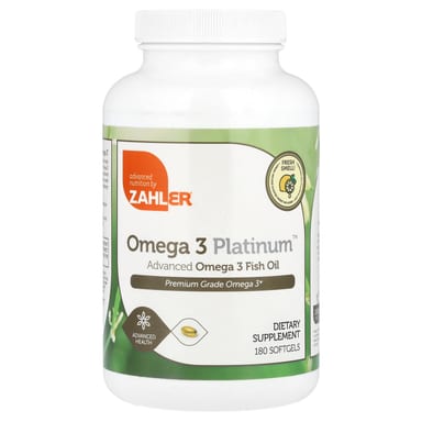 Рыбий жир Zahler Omega 3 Platinum™ Advanced Omega 3, 1000 мг, 180 мягких капсул