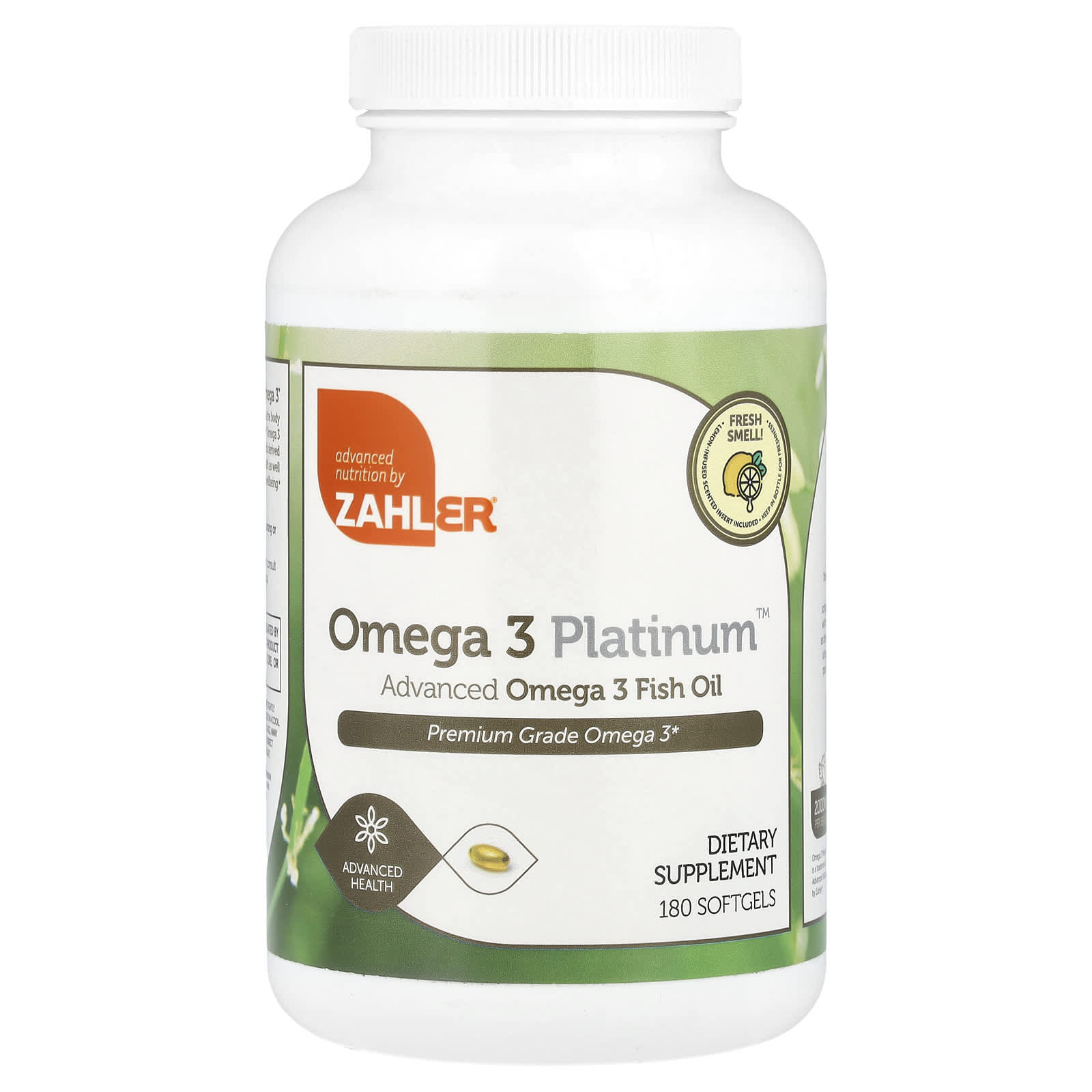 Рыбий жир Zahler Omega 3 Platinum™ Advanced Omega 3, 1000 мг, 180 мягких капсул
