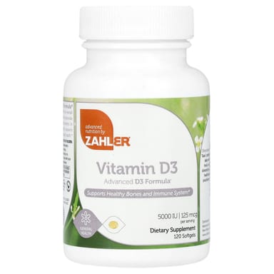 Витамин D3 Zahler Advanced D3 Formula, 125 мкг (5000 МЕ), 120 мягких капсул