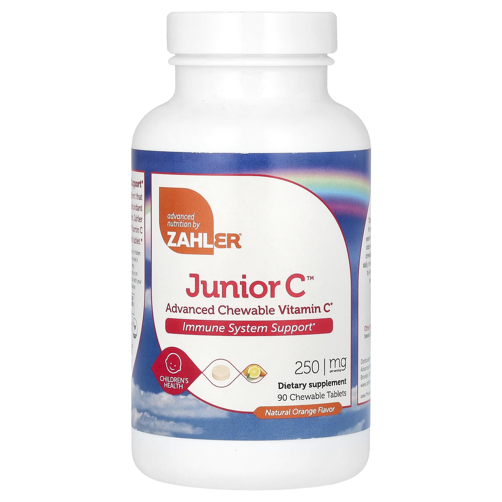 Витамин C Zahler Junior C Advanced Chewable, вкус Natural Orange, 250 мг, 90 жевательных таблеток — фото 2