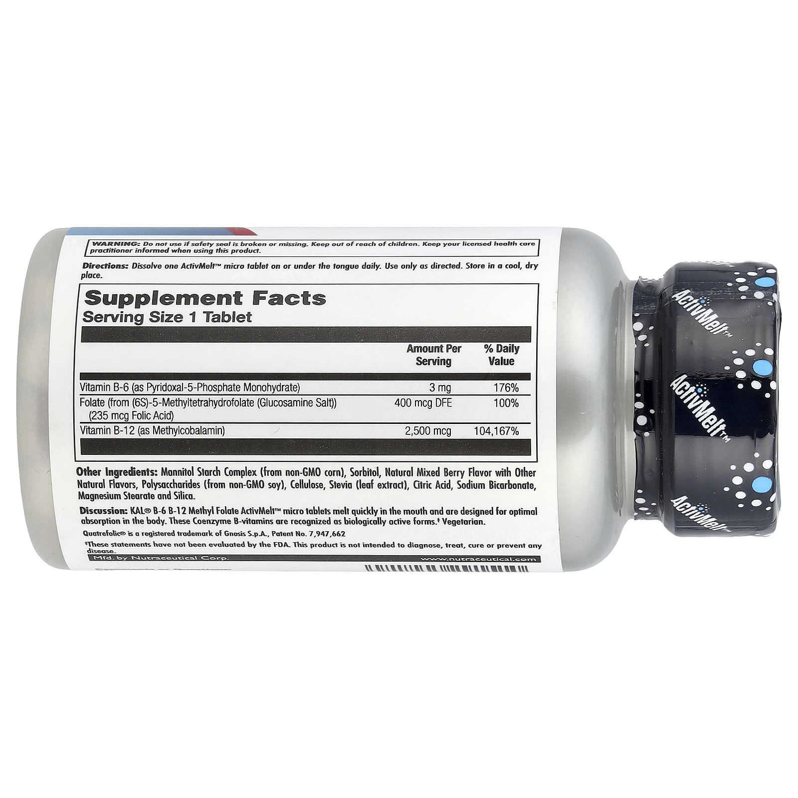 Фолат KAL B-6 B-12 Methyl 60 Micro Tablets, вкус Mixed Berry, таблетки — фото 2