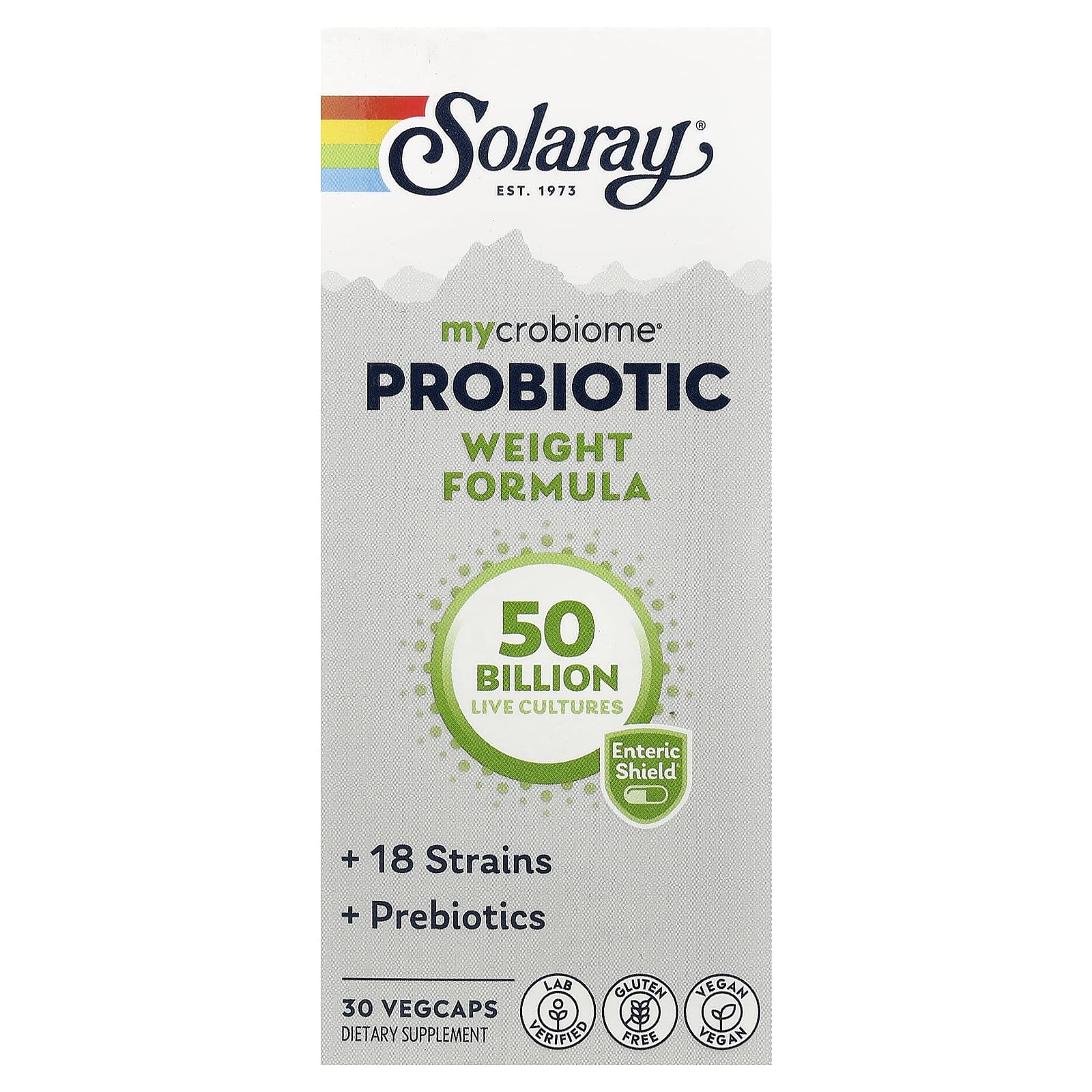 Пробиотик Solaray Mycrobiome® Weight Formula, 30 растительных капсул — фото 2