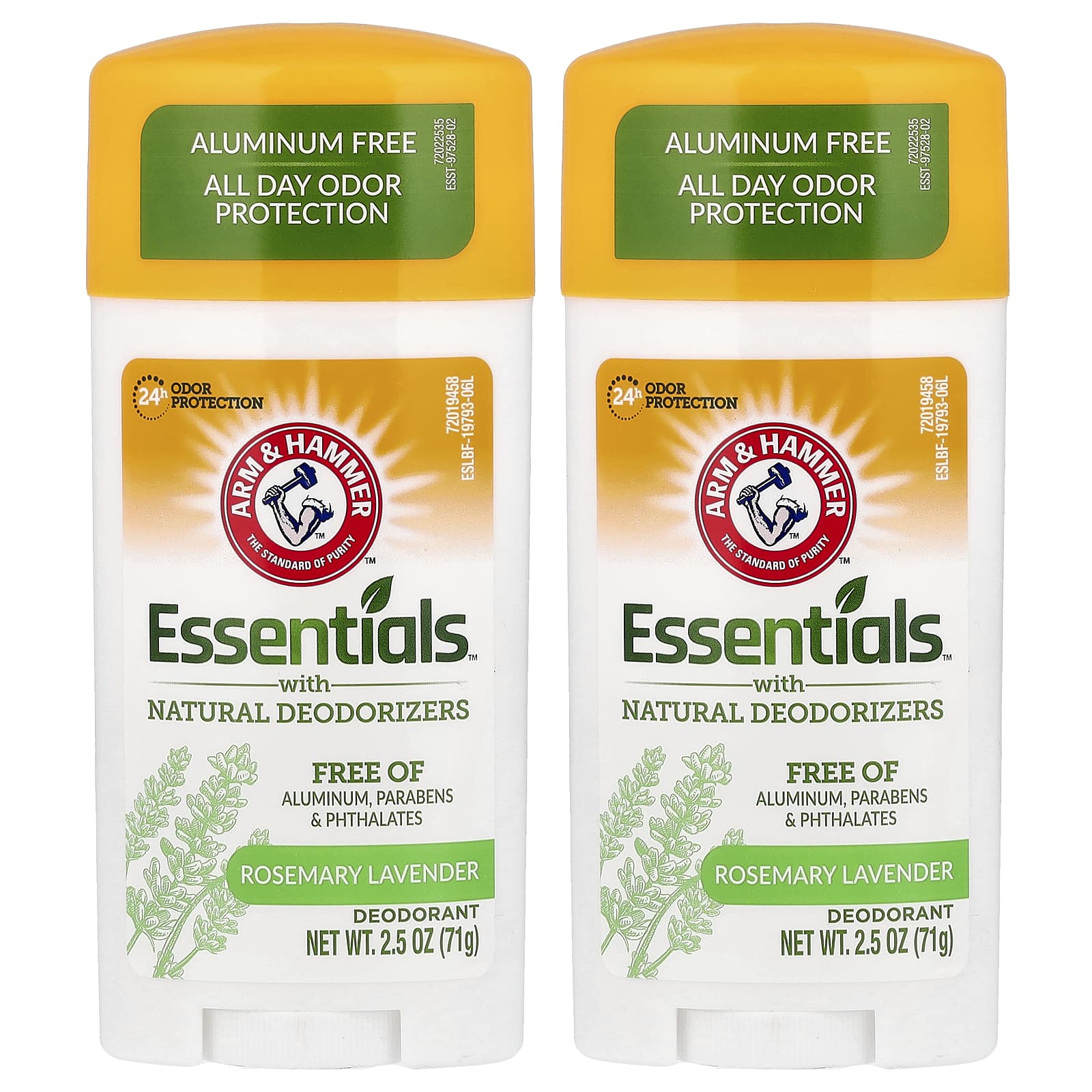 Дезодорант Arm & Hammer Essentials™ with Natural Deodorizers Rosemary Lavender, 71 г, набор из 2 шт. — фото 2