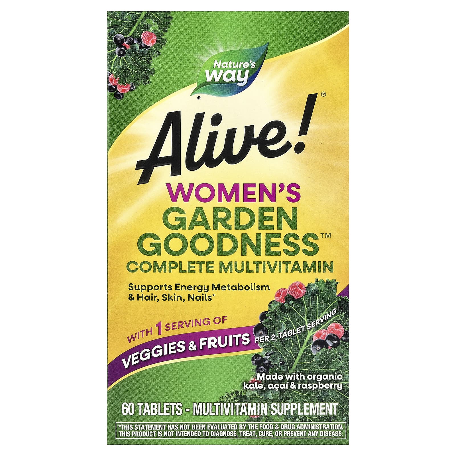 Мультивитамины Nature's Way Alive!® Women's Garden Goodness™ Complete, 60 таблеток — фото 2