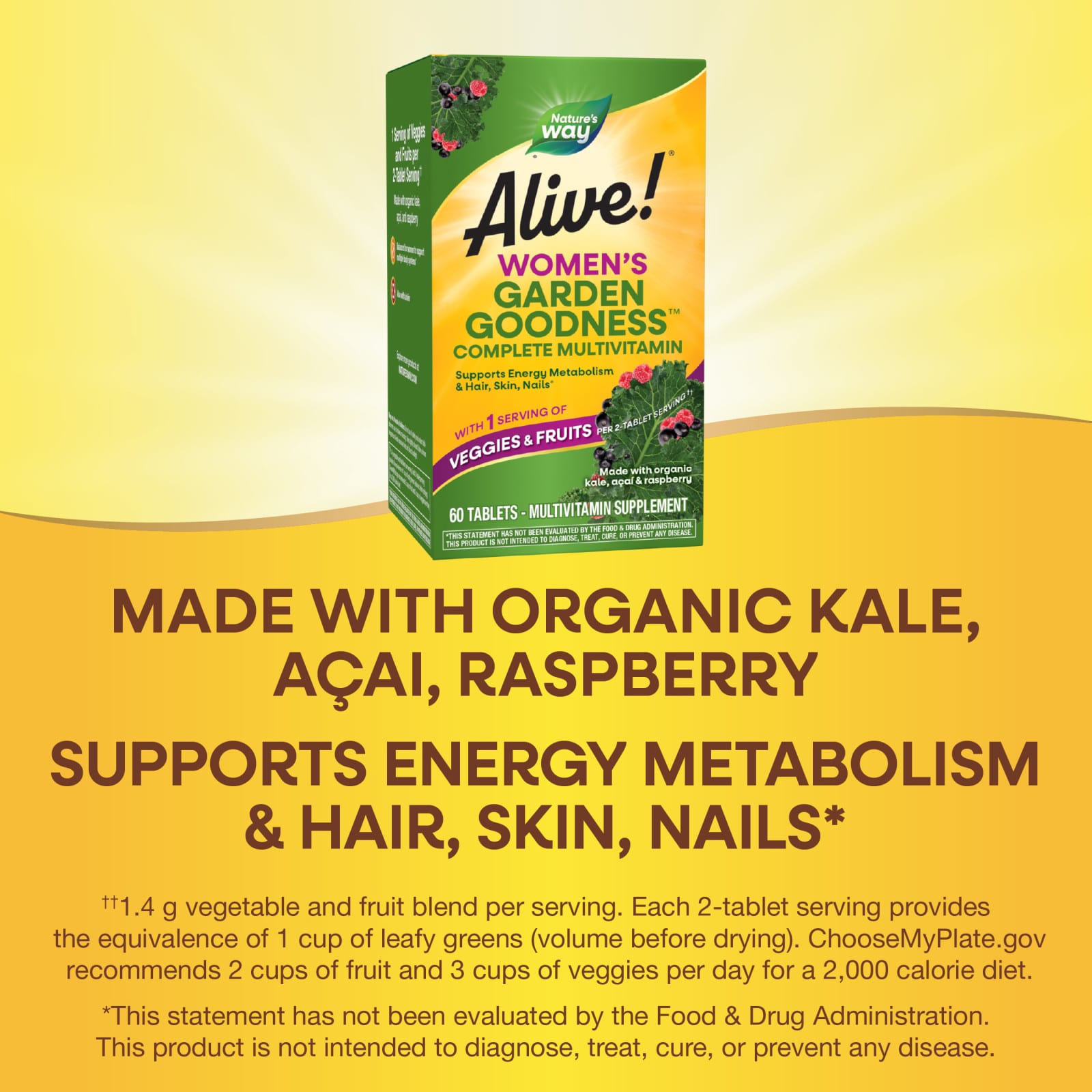 Мультивитамины Nature's Way Alive!® Women's Garden Goodness™ Complete, 60 таблеток — фото 6