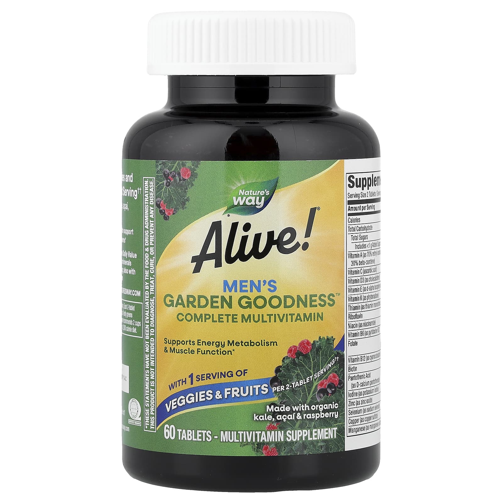 Мультивитамины Nature's Way Alive!® Garden Goodness™ Men's Complete, 60 таблеток — фото 2