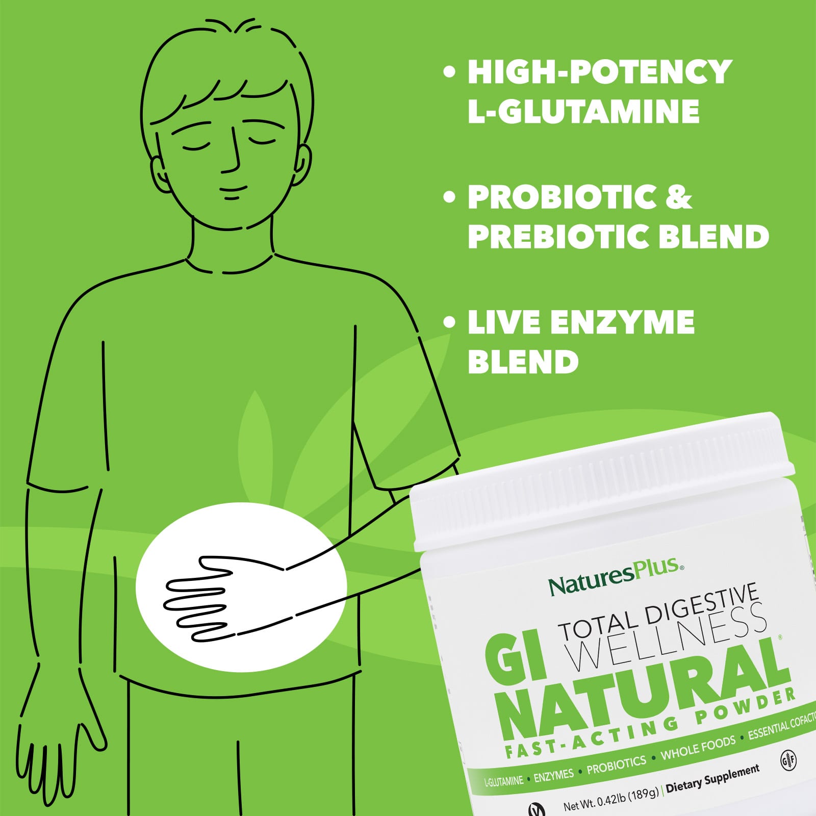 Порошок NaturesPlus GI Natural® Fast-Acting, 174 г, 0. — фото 3