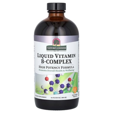 Комплекс витаминов B Nature's Answer Liquid Vitamin B-Complex, вкус Great Tasting Tangerine, 480 мл, жидкая форма
