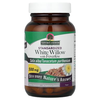 Пиретрум Nature's Answer White Willow, 500 мг, 60 растительных капсул