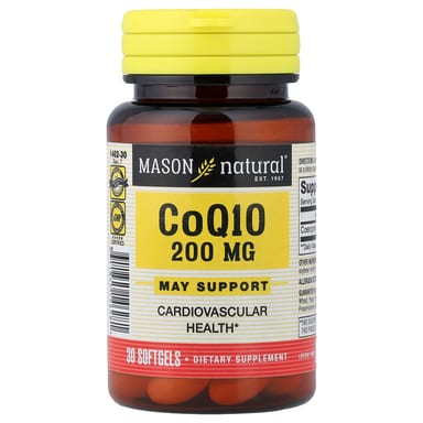 Коэнзим Q10 Mason Natural, 200 мг, 30 мягких капсул