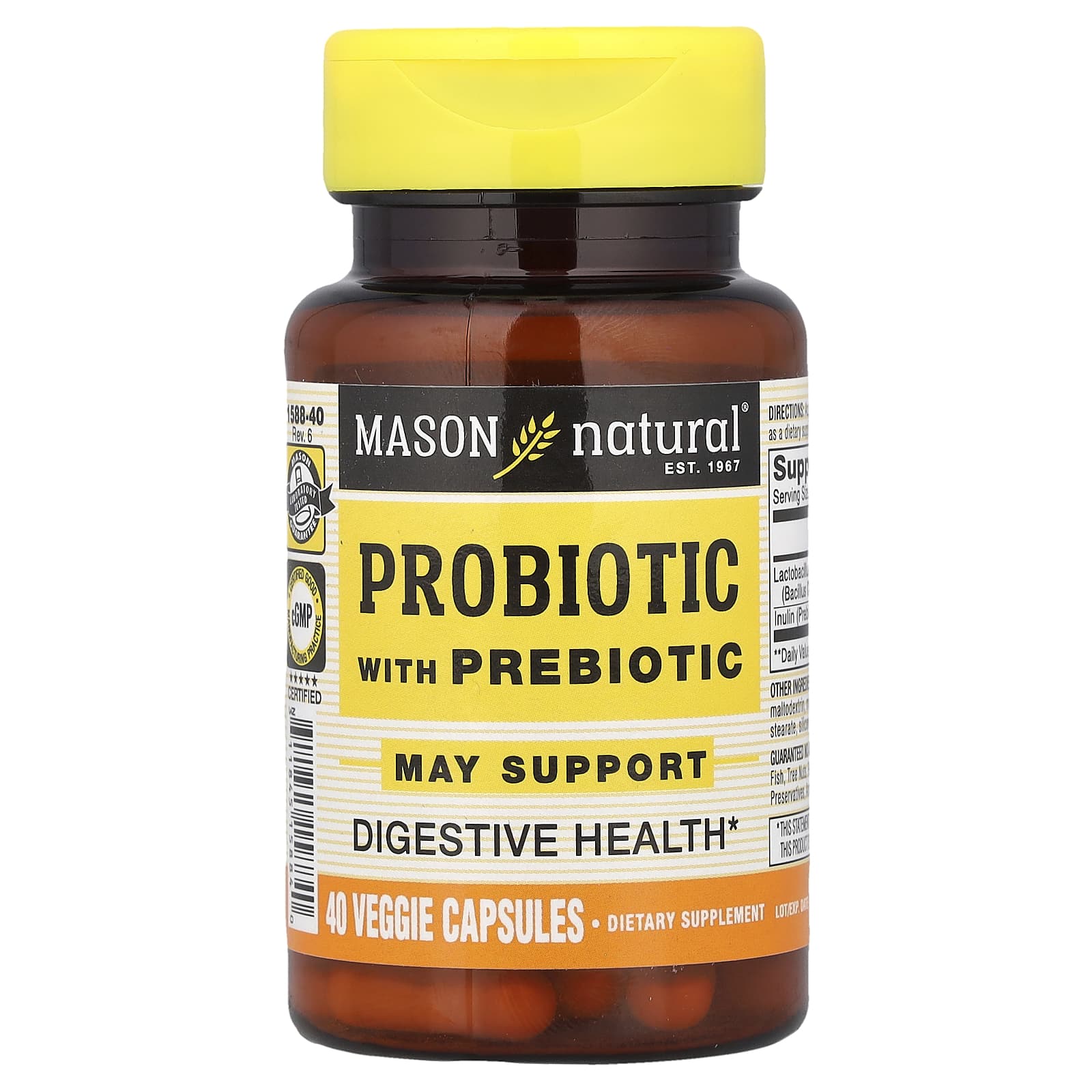 Пребиотик Mason Natural Probiotic, 40 растительных капсул