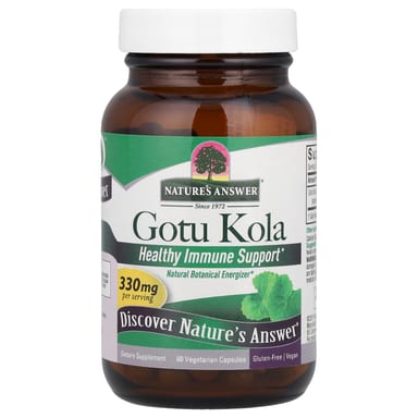 Готу кола Nature's Answer Gotu Kola, 330 мг, 60 растительных капсул