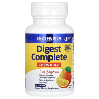 Ферментный комплекс Digest Complete Enzymedica Chewable, вкус Orange, 30 таблеток