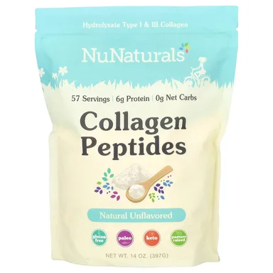 Фото товара: Коллаген NuNaturals Peptides, без вкуса, 397 г