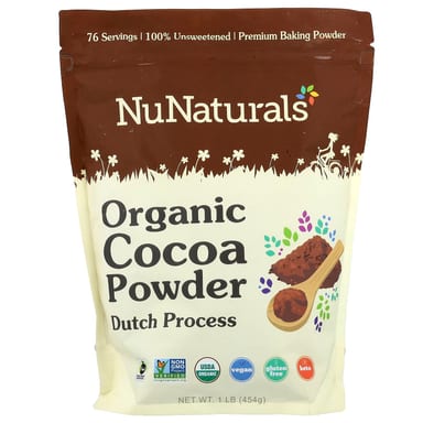Какао-порошок NuNaturals Organic, 454 г