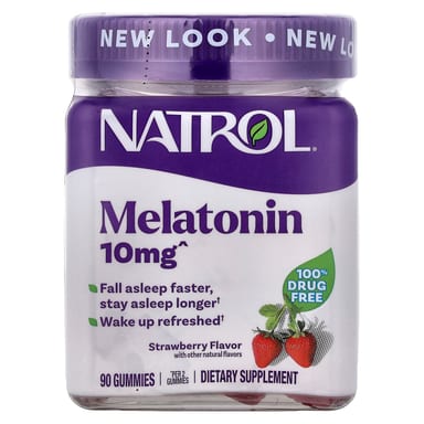 Мелатонин Natrol Gummies, вкус Strawberry, 5 мг на пастилку, 90 жевательных пастилок