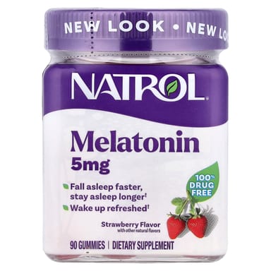 Мелатонин Natrol Gummies, вкус Strawberry, 5 мг, 90 жевательных пастилок