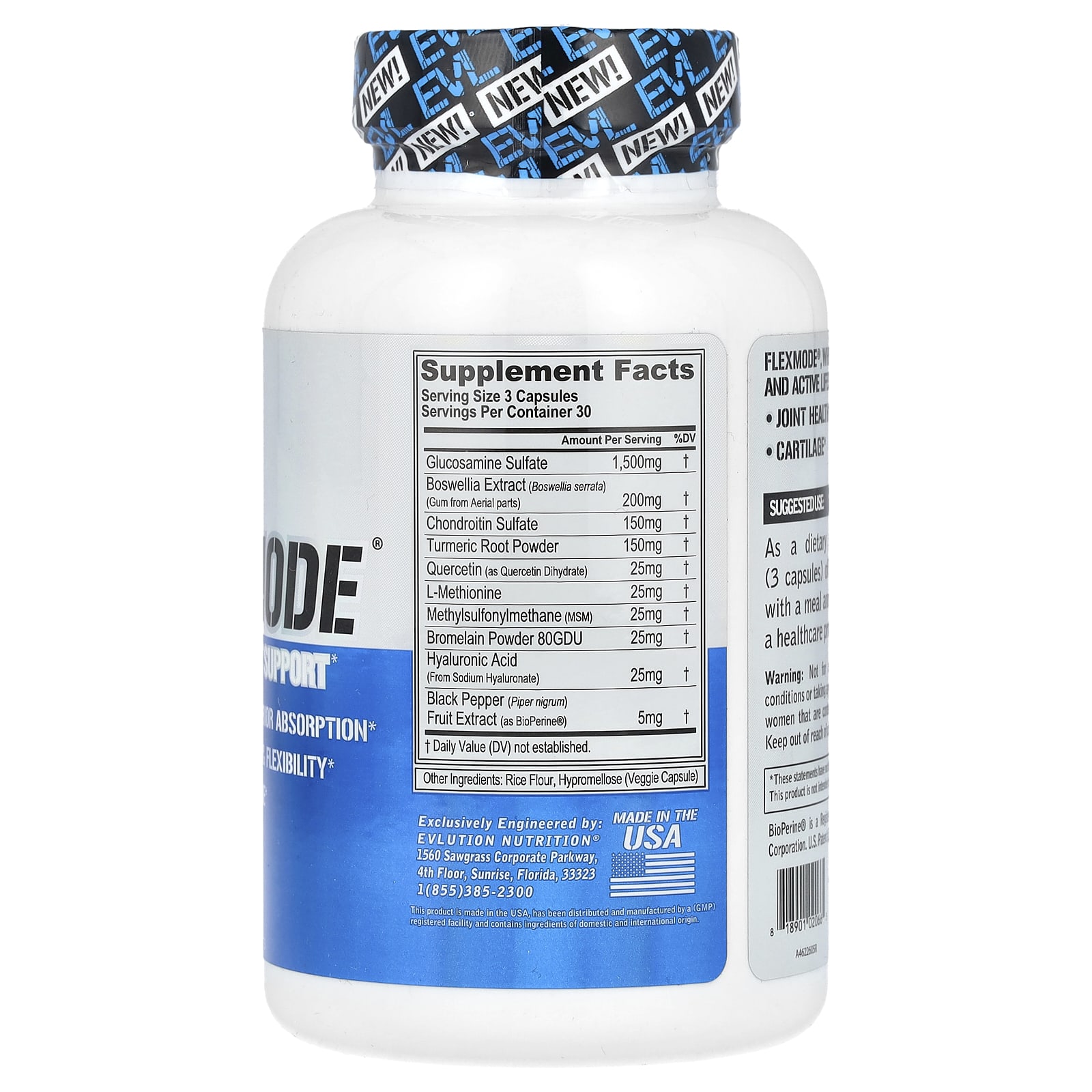 Поддержка суставов EVLution Nutrition FlexMode® Advanced Joint, 90 растительных капсул — фото 2