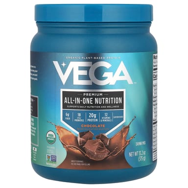 Шоколад Vega Organic Plant-Based Protein Premium All-In-One Nutrition, вкус Chocolate, 375 г