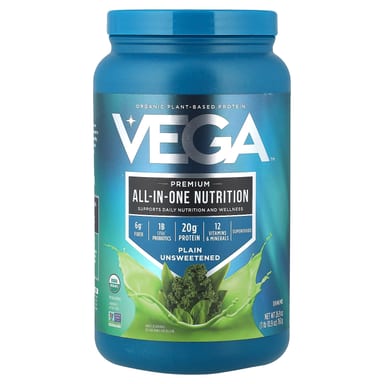 Протеин Vega Organic Plant-Based Premium All-In-One Nutrition Plain Unsweetened, 763 г