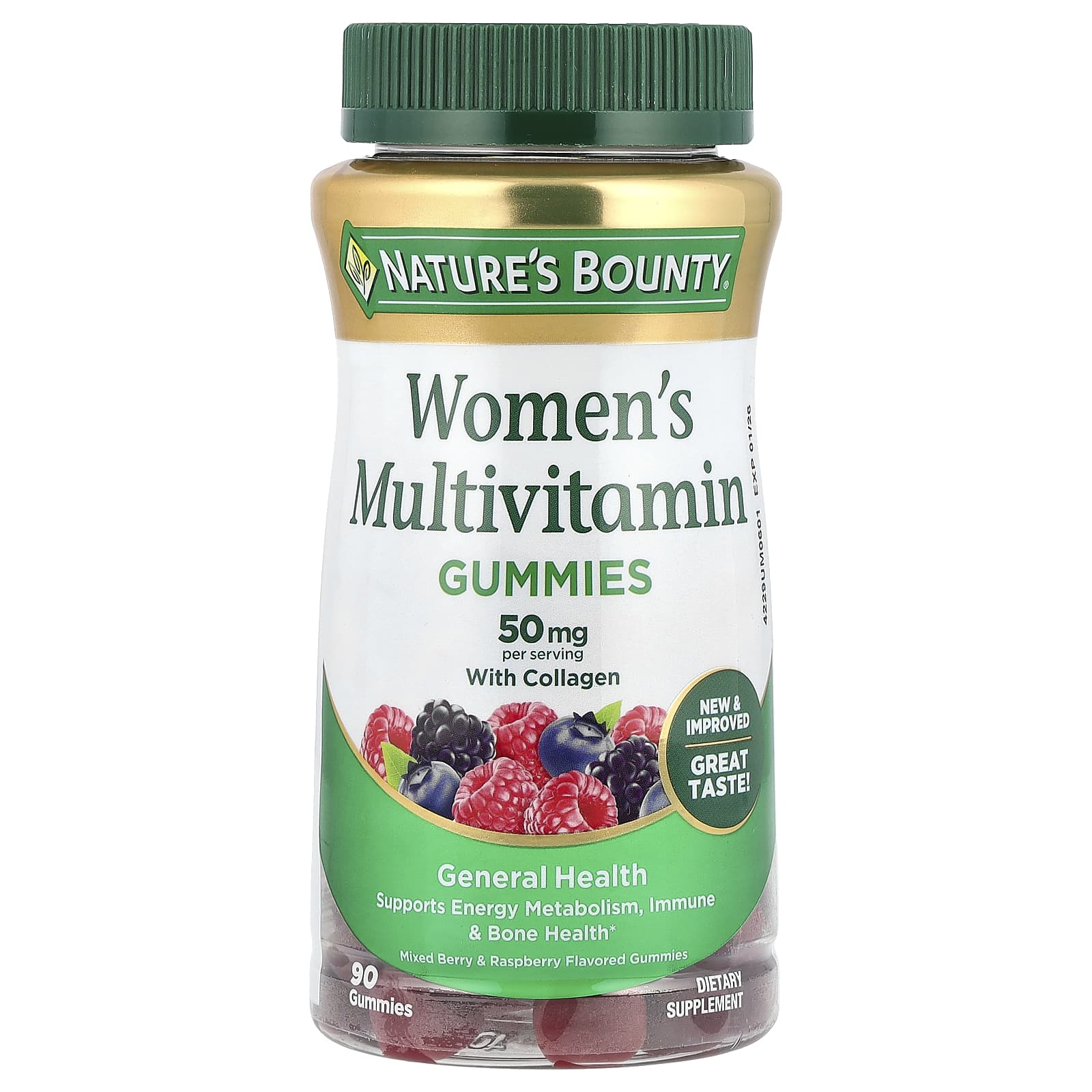 Мультивитамины Nature's Bounty Women's Gummies, вкус Mixed Berry & Raspberry, 90 жевательных пастилок