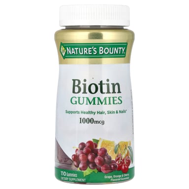 Биотин Nature's Bounty Gummies Grape Orange & Cherry, вкус Grape, Orange & Cherry, 1000 мкг, 110 жевательных пастилок