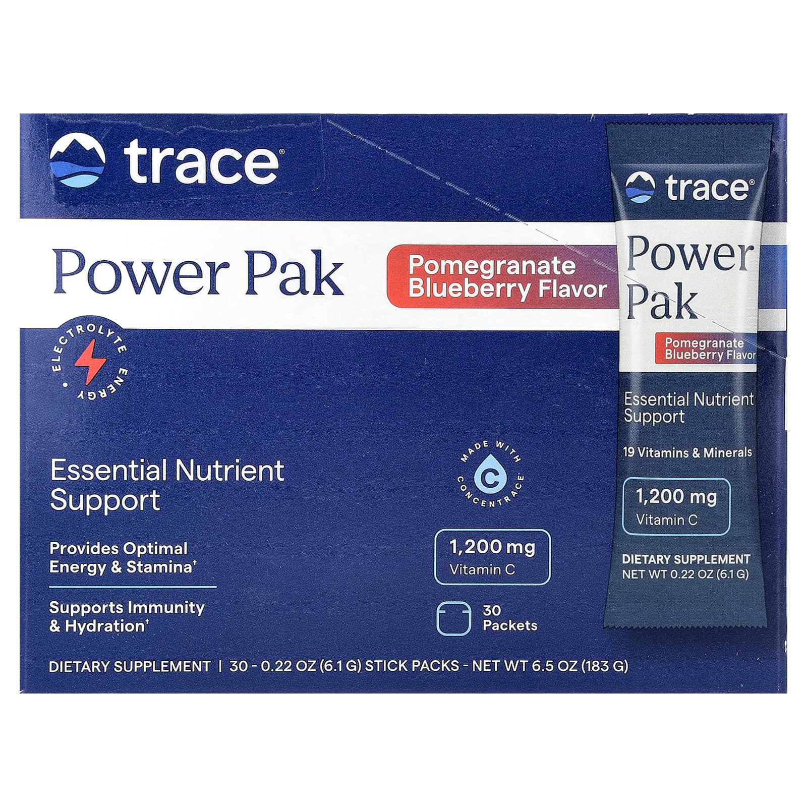 Гранат Trace Power Pak, вкус Pomegranate Blueberry, 6.1 г, 30 стиков — фото 3