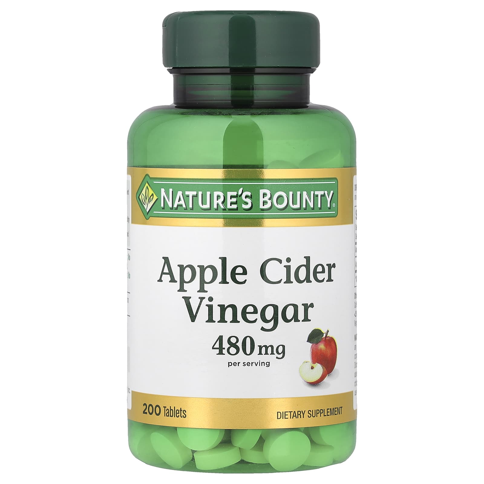 Яблочный уксус Nature's Bounty, вкус Apple Cider Vinegar, 240 мг, 200 таблеток