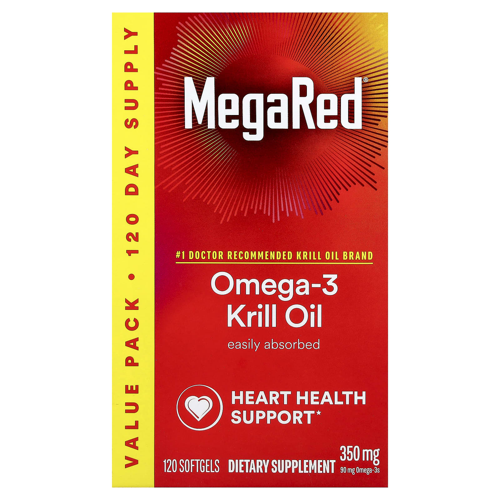 Масло криля Schiff MegaRed® Omega-3, вкус Vanilla, 350 мг, 120 мягких капсул — фото 2