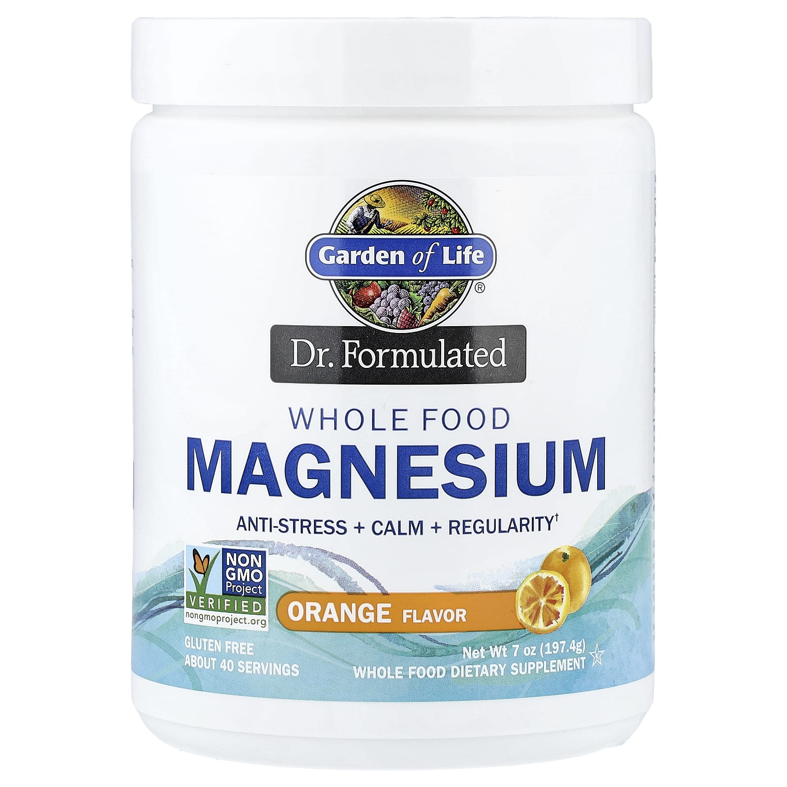 Магний Garden of Life Dr. Formulated Whole Food, вкус Orange, 197.4 г