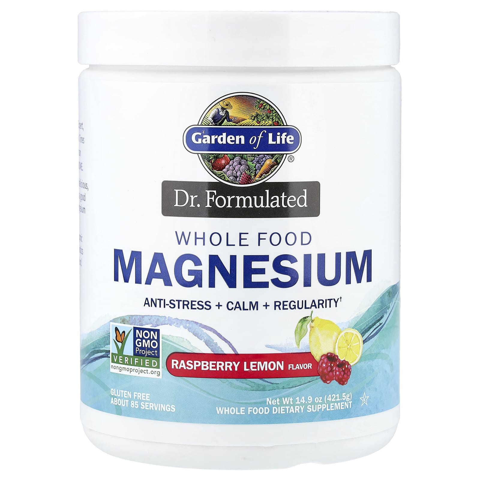 Магний Garden of Life Dr. Formulated Whole Food, вкус Raspberry Lemon, 421.5 г