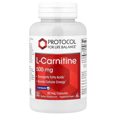 L-карнитин Protocol for Life Balance L-Carnitine, 500 мг, 60 растительных капсул