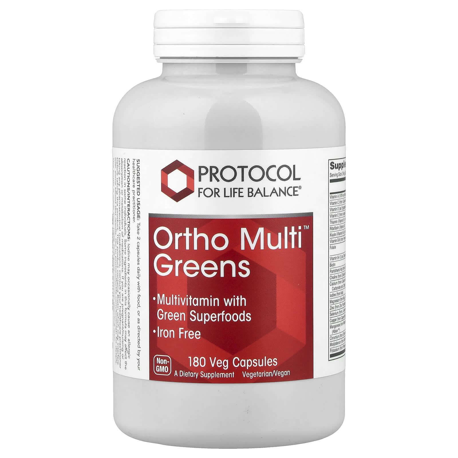 Комплекс Ortho Multi Greens Protocol for Life Balance Ortho Multi™ Greens, 180 растительных капсул — фото 2