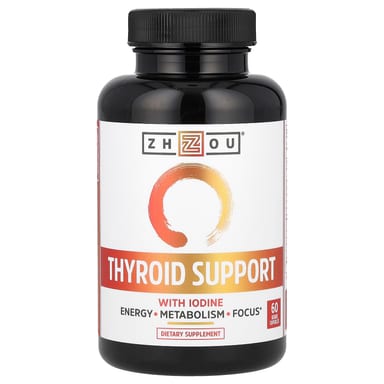 Йод Zhou Nutrition Thyroid Support, 60 растительных капсул