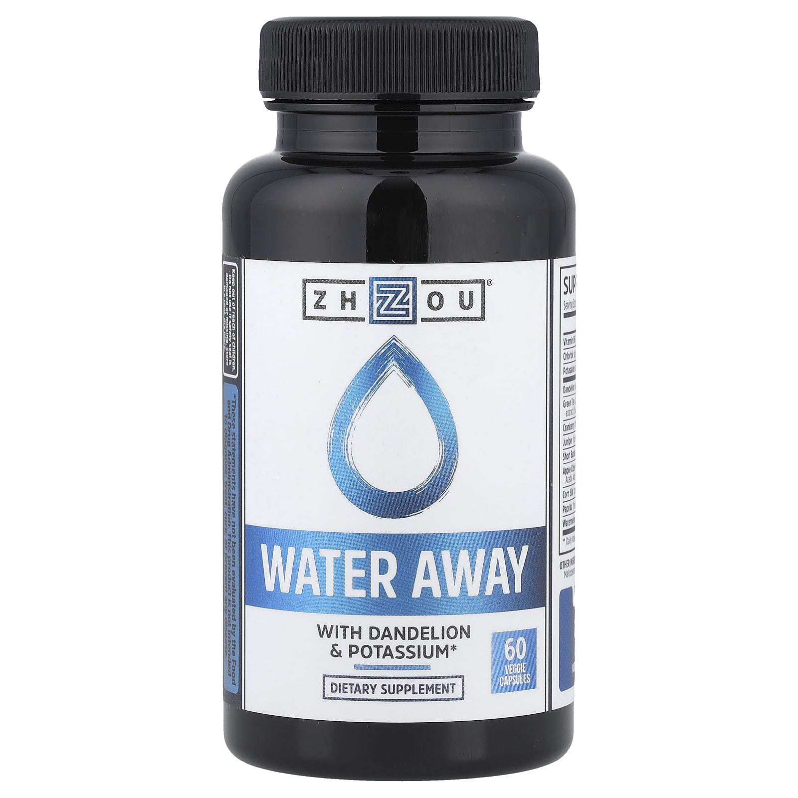 Калий Zhou Nutrition Water Away with Dandelion &, 60 растительных капсул
