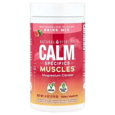 Магний цитрат Natural Vitality CALM® Specifics Muscles Drink Mix, оттенок Watermelon, 170 г, смесь для напитка
