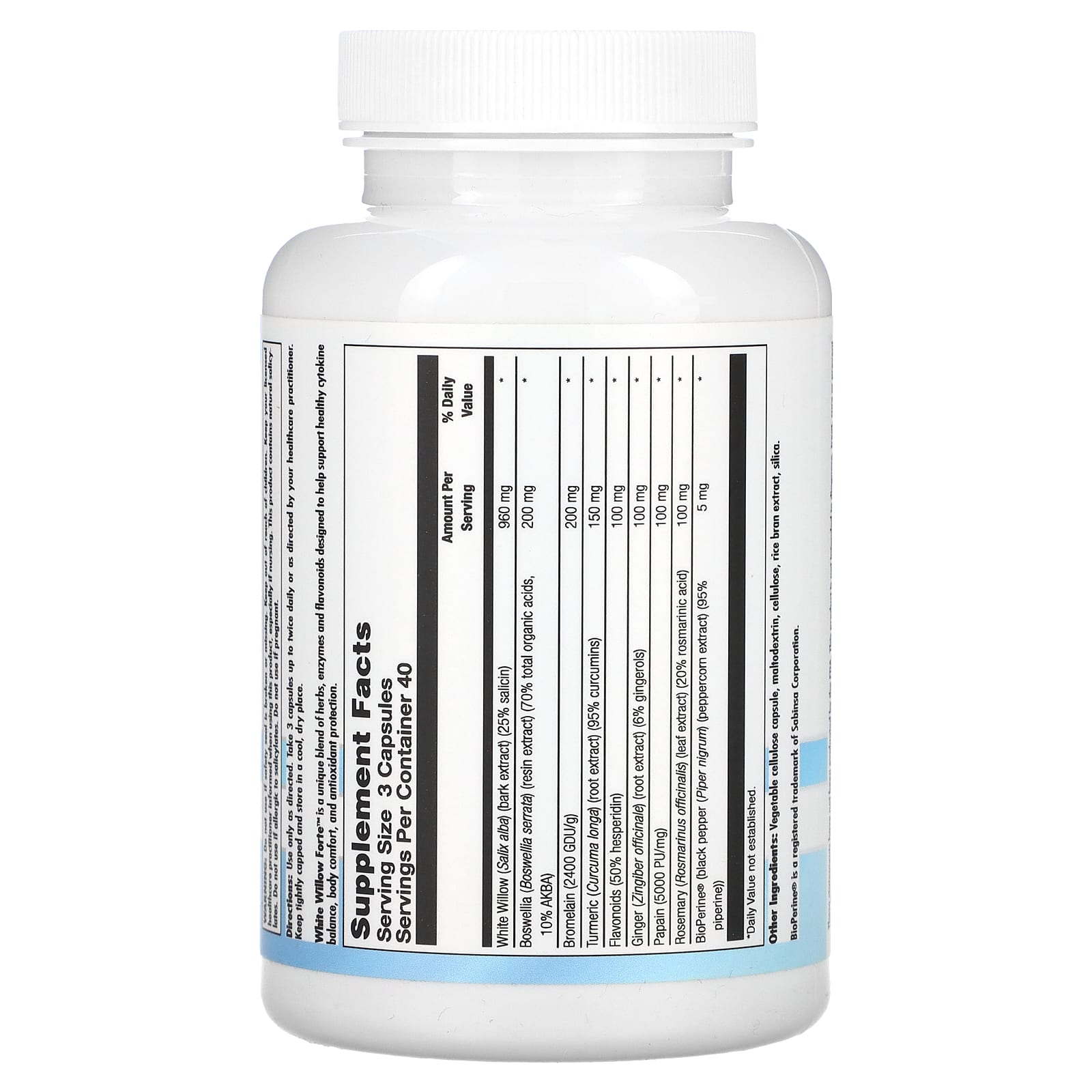 Экстракт коры белой ивы Nutra BioGenesis Forte, 120 капсул — фото 2