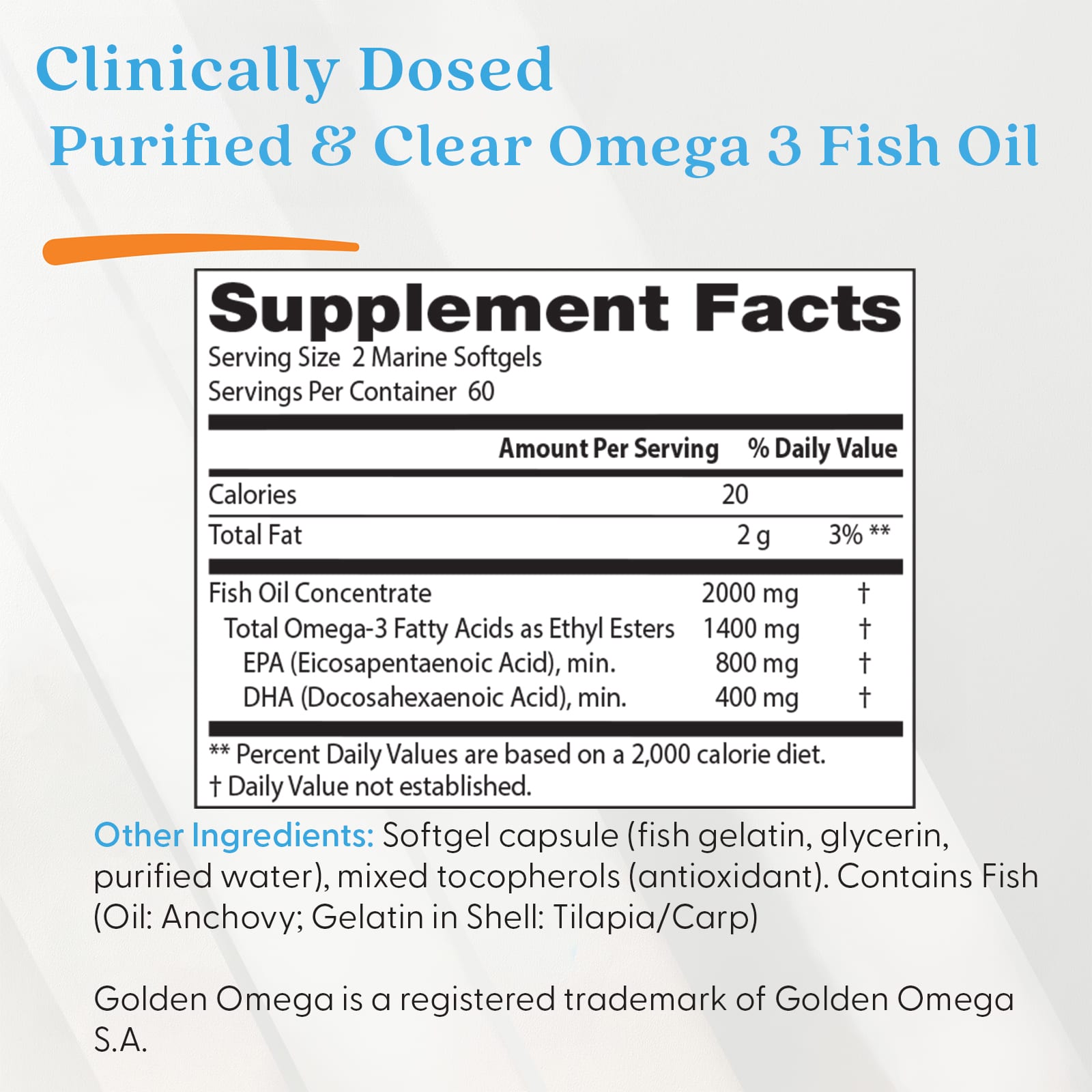 Рыбий жир Doctor's Best Purified & Clear Omega 3, 1000 мг, мягкие капсулы — фото 4